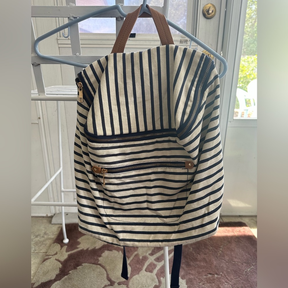 Striped Bucket Backpack